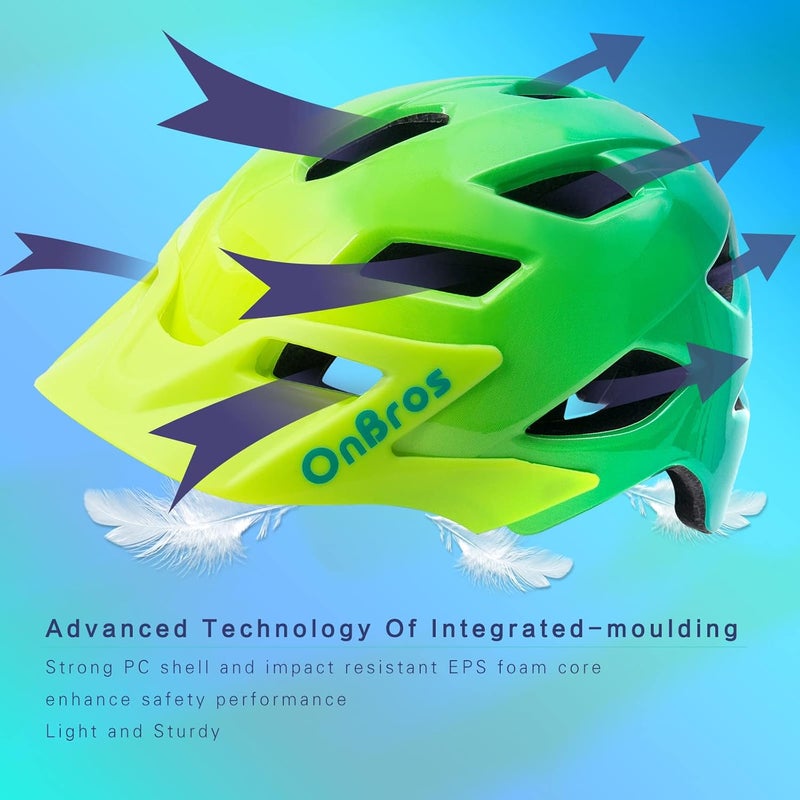 OnBros Kids Bike Helmet - Bike Helmets for 5-14 Boys or Girls with Visor, Children Bicycle Helmet for Skateboard Mountain Scooter Road Cycling, Lightweight and Adjustable 50-57CM - Image 5